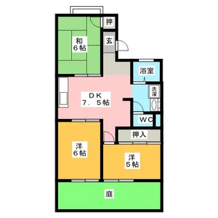 ファミール西前田 A棟【1階】の間取り