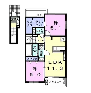 ミルキーウェイ D【2階】の間取り