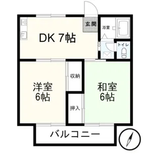 第2トミハイツ【1階】の間取り