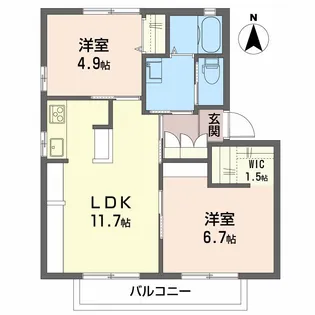 ファミールコートA【2階】の間取り