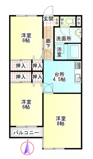 ドリームハイツ内田【2階】の間取り