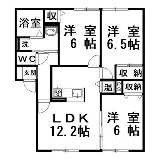 プレシャスコートD棟【1階】の間取り