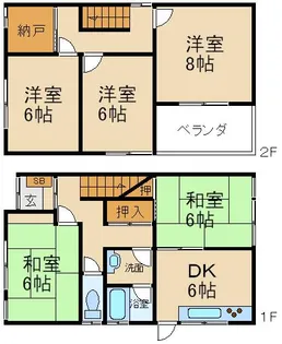 大阪府寝屋川市田井町【一戸建】の間取り