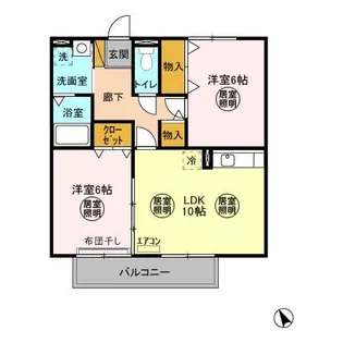 フォレストヒルズE【2階】の間取り