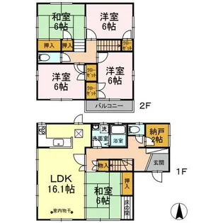 静岡県掛川市薗ケ谷【一戸建】の間取り
