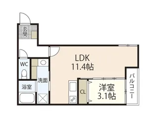 サニーガーデン廿日市【1階】の間取り