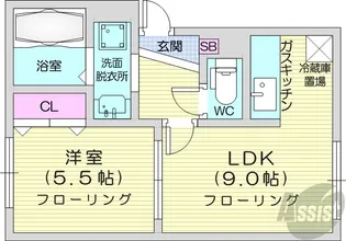 イーグルサウス17A【1階】の間取り