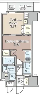 クレストコート堂島【7階】の間取り