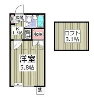 レオパレス川崎大師第2【1階】の間取り