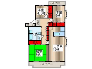 第3西形マンション【1階】の間取り