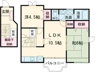 トゥー・ル・モンドS B棟【2階】の間取り