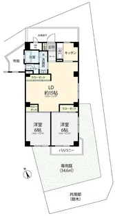 2LDKの間取り画像