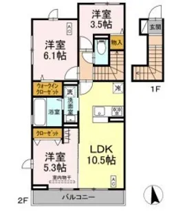 (仮称)D-ROOMすみよし台 Bの間取り