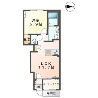 グランディール ルリアン【1階】の間取り