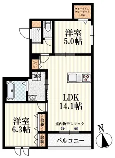 東京都杉並区阿佐谷北6【マンション】の間取り