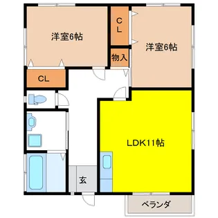 栃木県日光市鬼怒川温泉大原【アパート】の間取り