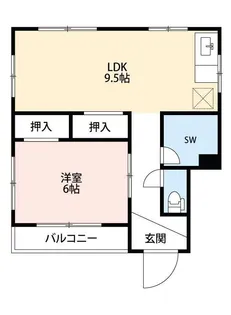 1LDKの間取り画像