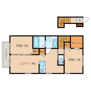 宮崎県都城市鷹尾3【アパート】の間取り