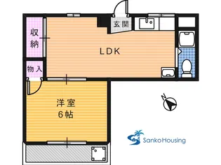大阪府堺市堺区甲斐町西3【マンション】の間取り