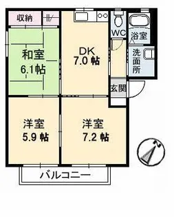 メゾン デラ W B棟【2階】の間取り