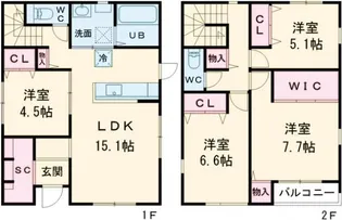 香川県高松市一宮町【一戸建】の間取り