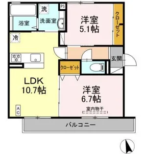広島県広島市佐伯区五日市中央5【アパート】の間取り