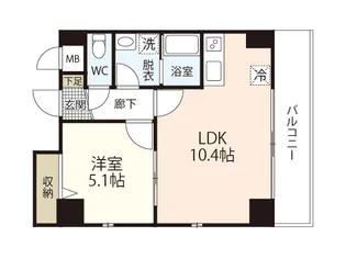 エチュード段原【6階】の間取り