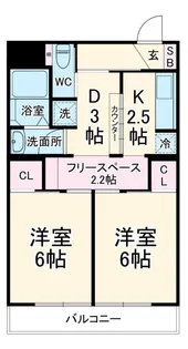 ハイツイチノA【3階】の間取り