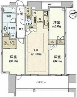 東京都江東区豊洲6【マンション】の間取り