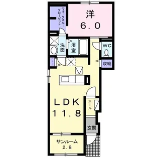 ノース・コアンB【1階】の間取り