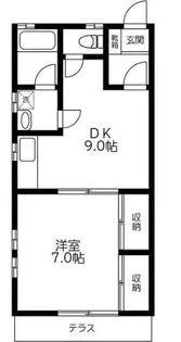 東京都府中市武蔵台3【アパート】の間取り