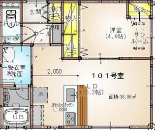 新潟県長岡市左近3【アパート】の間取り