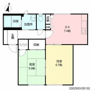 バリュージュ富の原D【1階】の間取り
