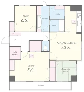 サン・ハートビル青葦【3階】の間取り