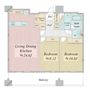 レジディア西麻布【10階】の間取り