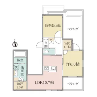 ヘーベルヴィレッジ世田谷砧MUSIC【4階】の間取り