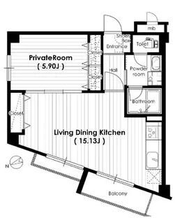フラット花【4階】の間取り
