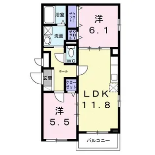 ウエスト レイク【3階】の間取り