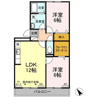 ハイカムールST秀【1階】の間取り