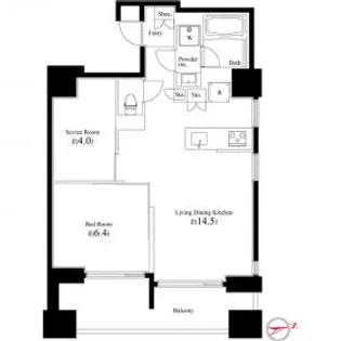 スクエアガーデン池袋【6階】の間取り