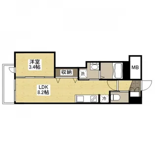 月光呉本町ツインタワーツヴァイ(弐番館)【4階】の間取り