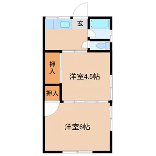 【初期費用ゼロ】マロンフラットA【2階】の間取り