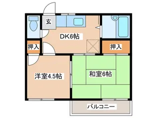 ヒルトップハイツII【1階】の間取り