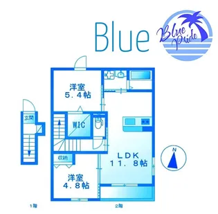 ラフィネスB【2階】の間取り