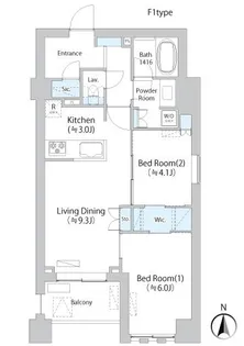 ネウボーノ菊川II【2階】の間取り