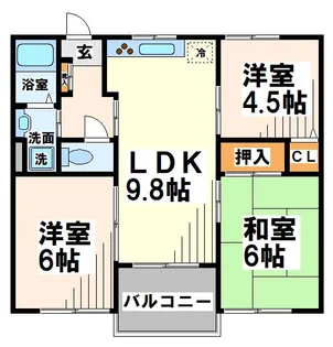 ビバグリーンヒル 当社管理物件【4階】の間取り