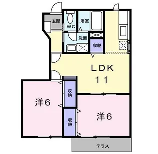リバーサイド門A【1階】の間取り