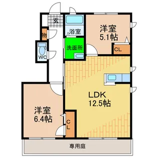 シャーメゾンボヌールC・D【1階】の間取り