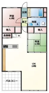 烏山南住宅1号棟【9階】の間取り