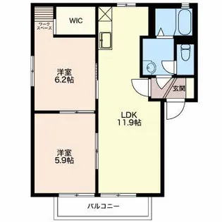 アールベルグII A201【2階】の間取り